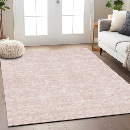 Tabselect Home Line 8' X 10' Pink And Gray Geometric Washable Indoor Outdoor Area Rug