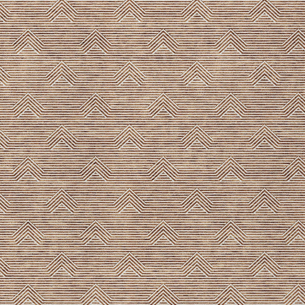 Tabselect Home Line 5' X 8' Brown And Beige Geometric Washable Indoor Outdoor Area Rug