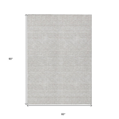 Tabselect Home Line 5' X 8' Taupe And Ivory Geometric Washable Indoor Outdoor Area Rug