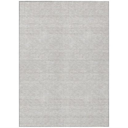 Tabselect Home Line 5' X 8' Taupe And Ivory Geometric Washable Indoor Outdoor Area Rug