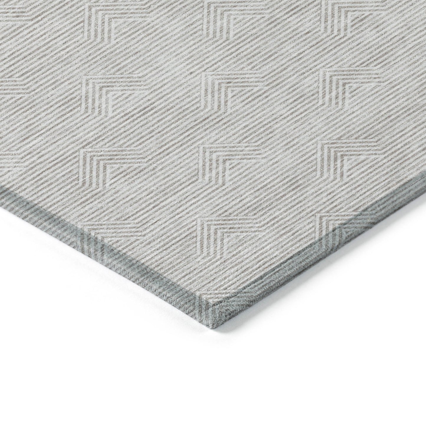 Tabselect Home Line 5' X 8' Taupe And Ivory Geometric Washable Indoor Outdoor Area Rug