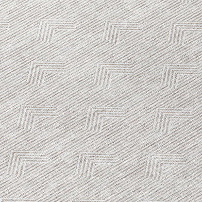 Tabselect Home Line 8' Taupe And Ivory Round Geometric Washable Indoor Outdoor Area Rug