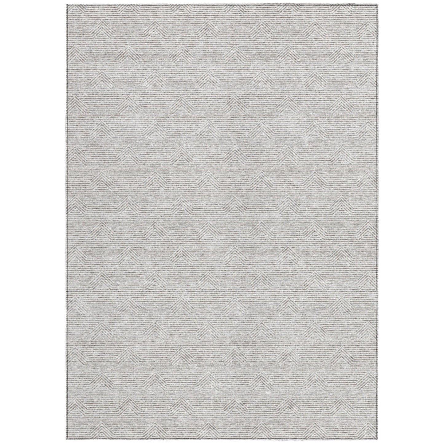 Tabselect Home Line 8' X 10' Taupe And Ivory Geometric Washable Indoor Outdoor Area Rug