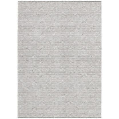 Tabselect Home Line 8' X 10' Taupe And Ivory Geometric Washable Indoor Outdoor Area Rug