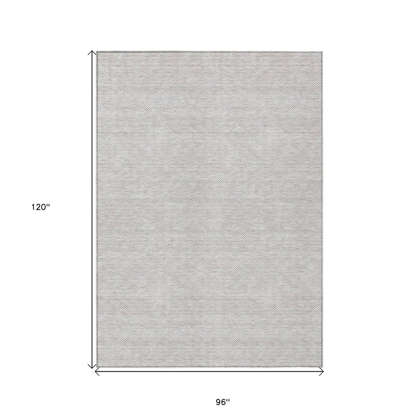 Tabselect Home Line 8' X 10' Taupe And Ivory Geometric Washable Indoor Outdoor Area Rug