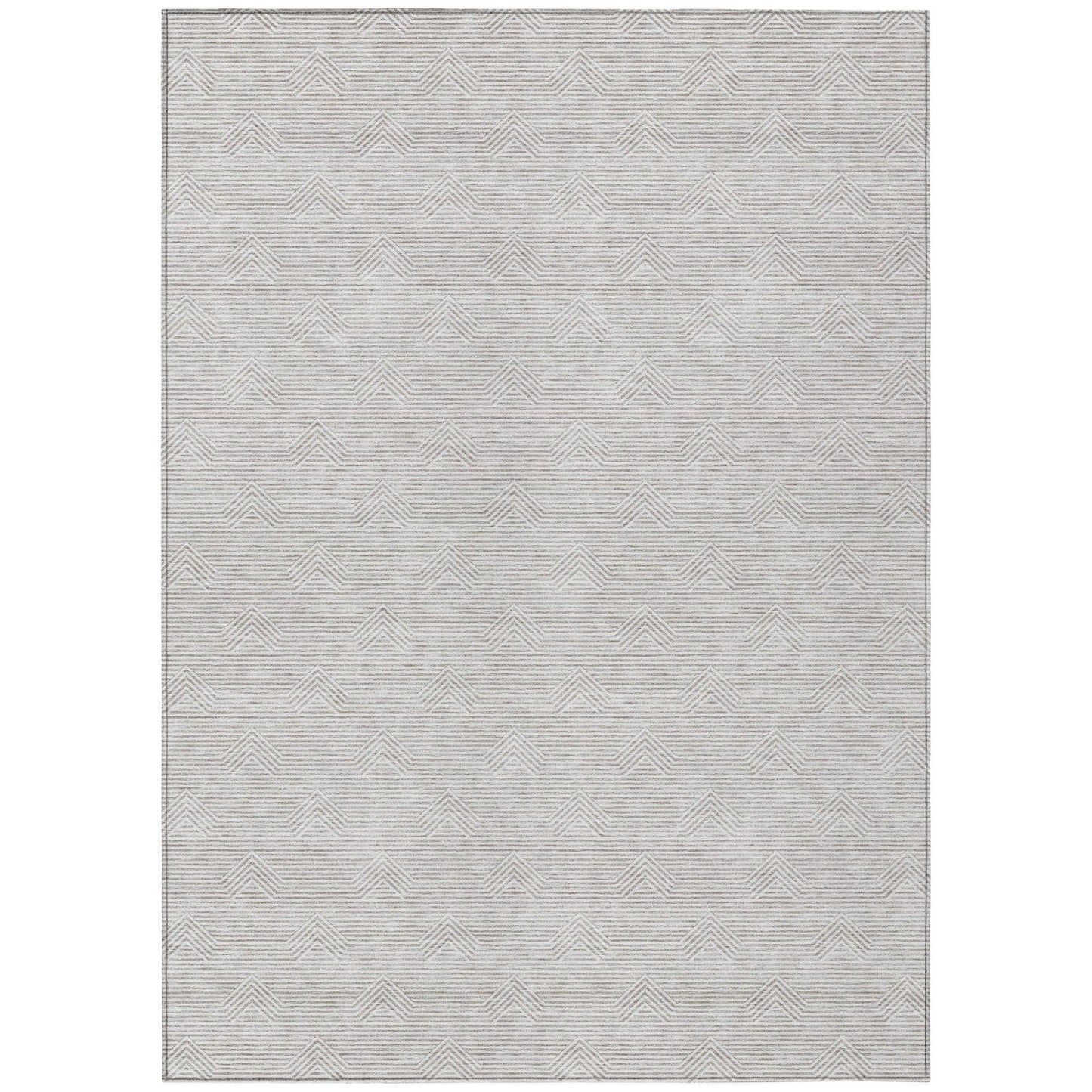 Tabselect Home Line 8' X 10' Taupe And Ivory Geometric Washable Indoor Outdoor Area Rug