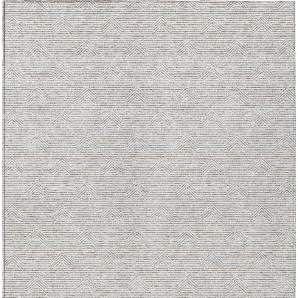 Tabselect Home Line 8' X 10' Taupe And Ivory Geometric Washable Indoor Outdoor Area Rug