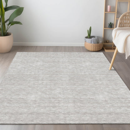 Tabselect Home Line 8' X 10' Taupe And Ivory Geometric Washable Indoor Outdoor Area Rug