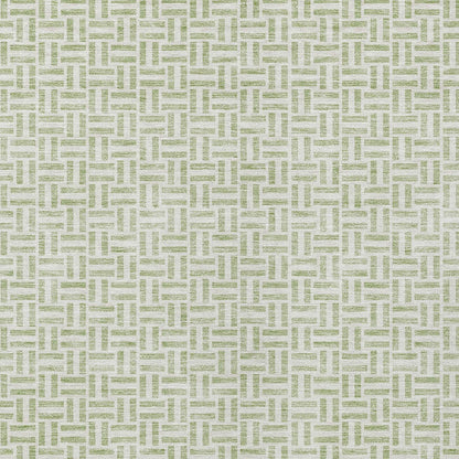 Tabselect Home Line 5' X 8' Artichoke Green And Gray Geometric Washable Indoor Outdoor Area Rug