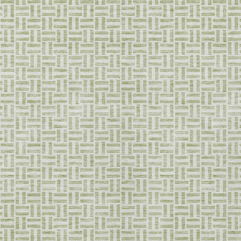 Tabselect Home Line 8' X 10' Artichoke Green And Gray Geometric Washable Indoor Outdoor Area Rug