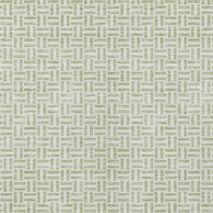 Tabselect Home Line 8' X 10' Artichoke Green And Gray Geometric Washable Indoor Outdoor Area Rug