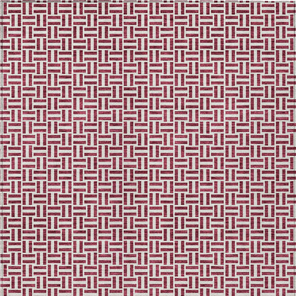 Tabselect Home Line 5' X 8' Burgundy And Ivory Geometric Washable Indoor Outdoor Area Rug