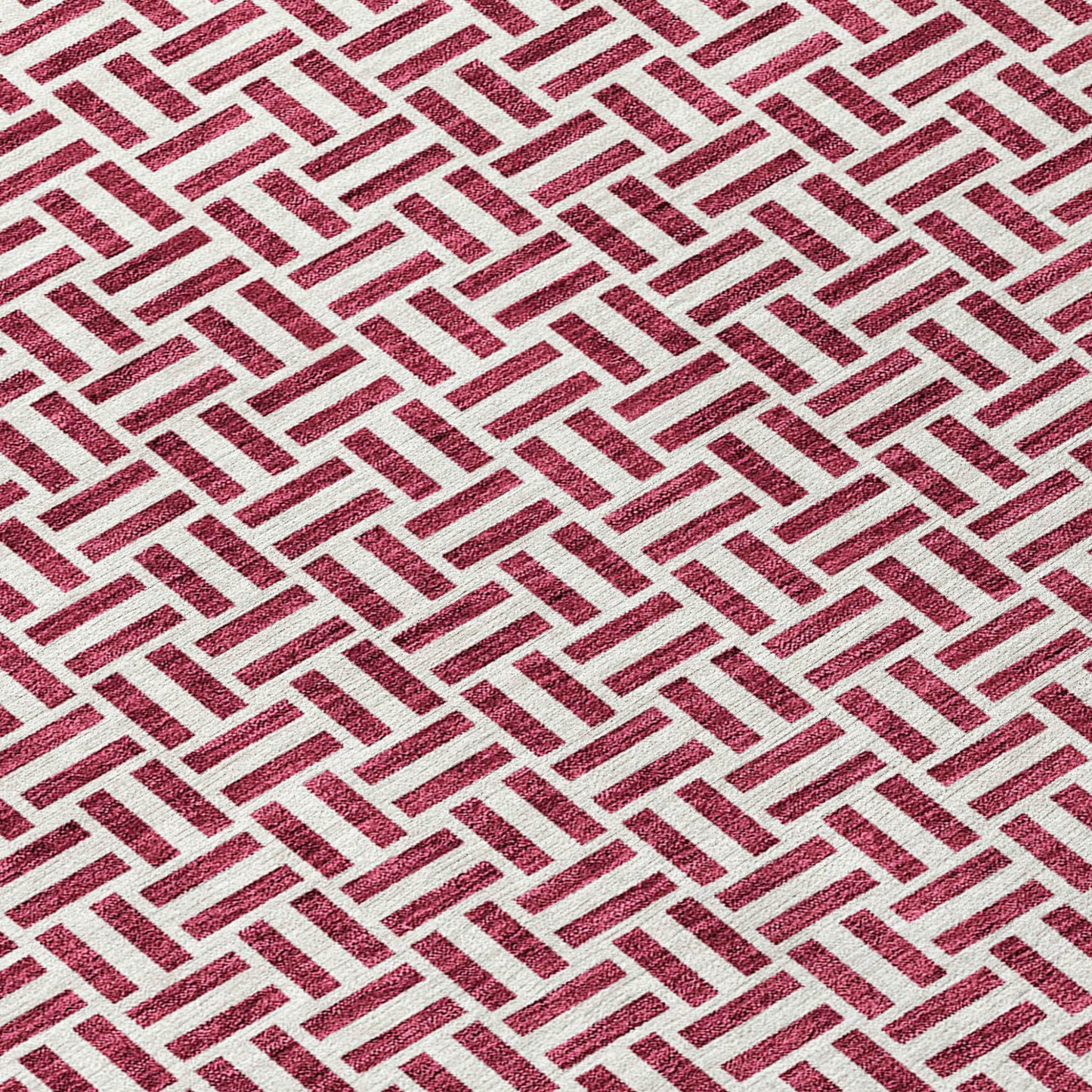 Tabselect Home Line 5' X 8' Burgundy And Ivory Geometric Washable Indoor Outdoor Area Rug