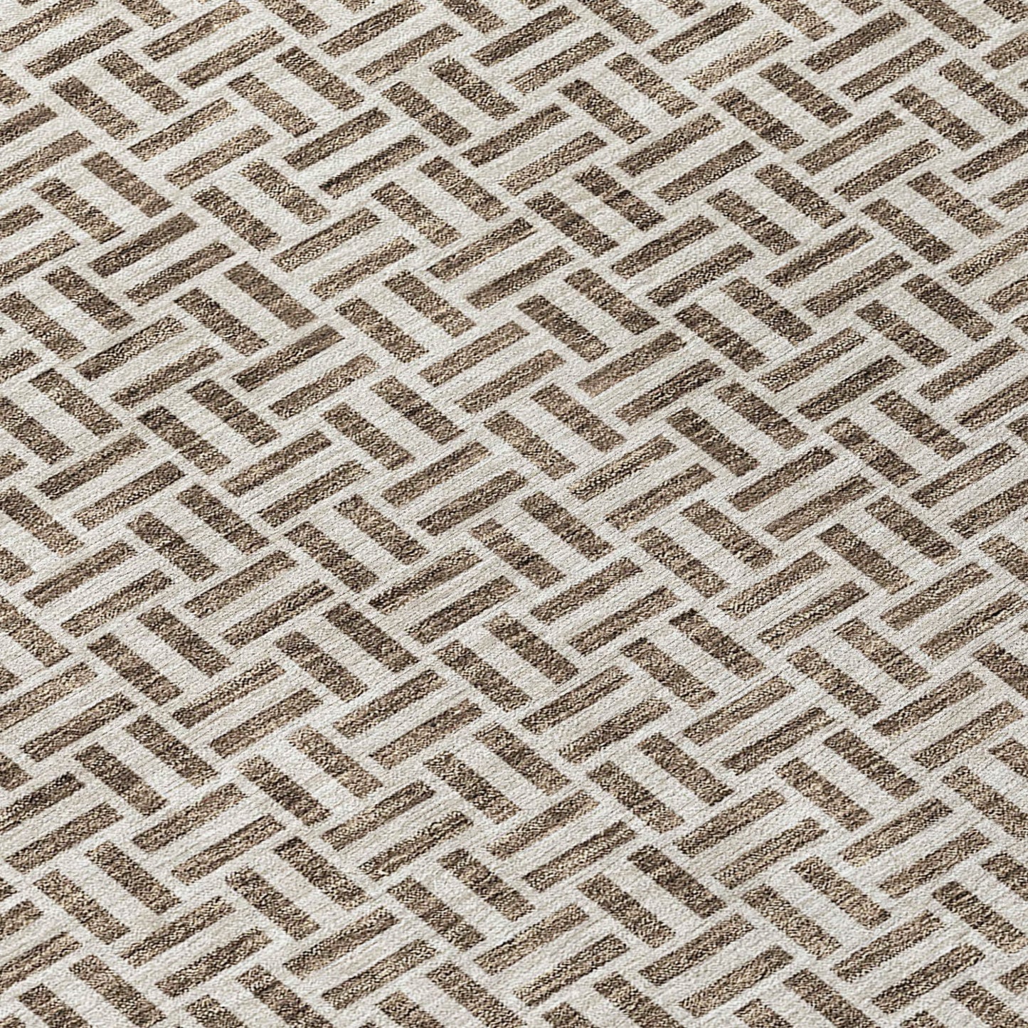 Tabselect Home Line 5' X 8' Brown And Beige Geometric Washable Indoor Outdoor Area Rug