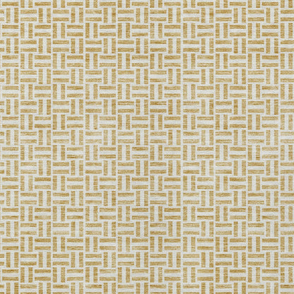 Tabselect Home Line 5' X 8' Gold And Ivory Geometric Washable Indoor Outdoor Area Rug