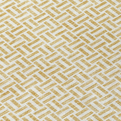 Tabselect Home Line 8' X 10' Gold And Ivory Geometric Washable Indoor Outdoor Area Rug