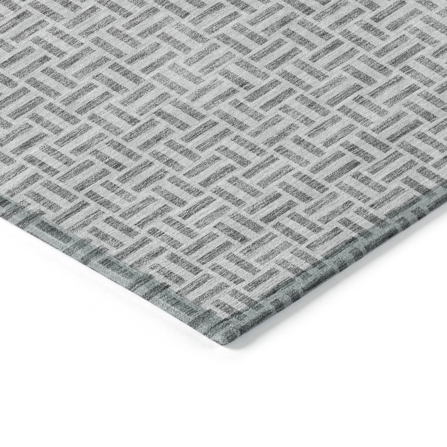 Tabselect Home Line 5' X 8' Gray And Silver Geometric Washable Indoor Outdoor Area Rug
