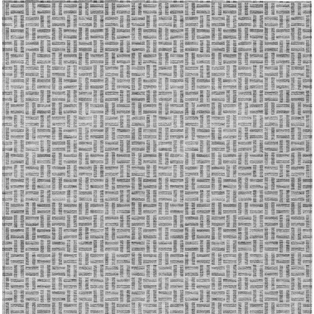 Tabselect Home Line 8' X 10' Gray And Silver Geometric Washable Indoor Outdoor Area Rug