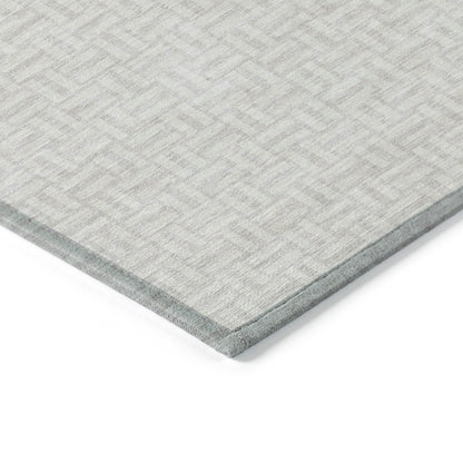 Tabselect Home Line 5' X 8' Ivory And Silver Geometric Washable Indoor Outdoor Area Rug