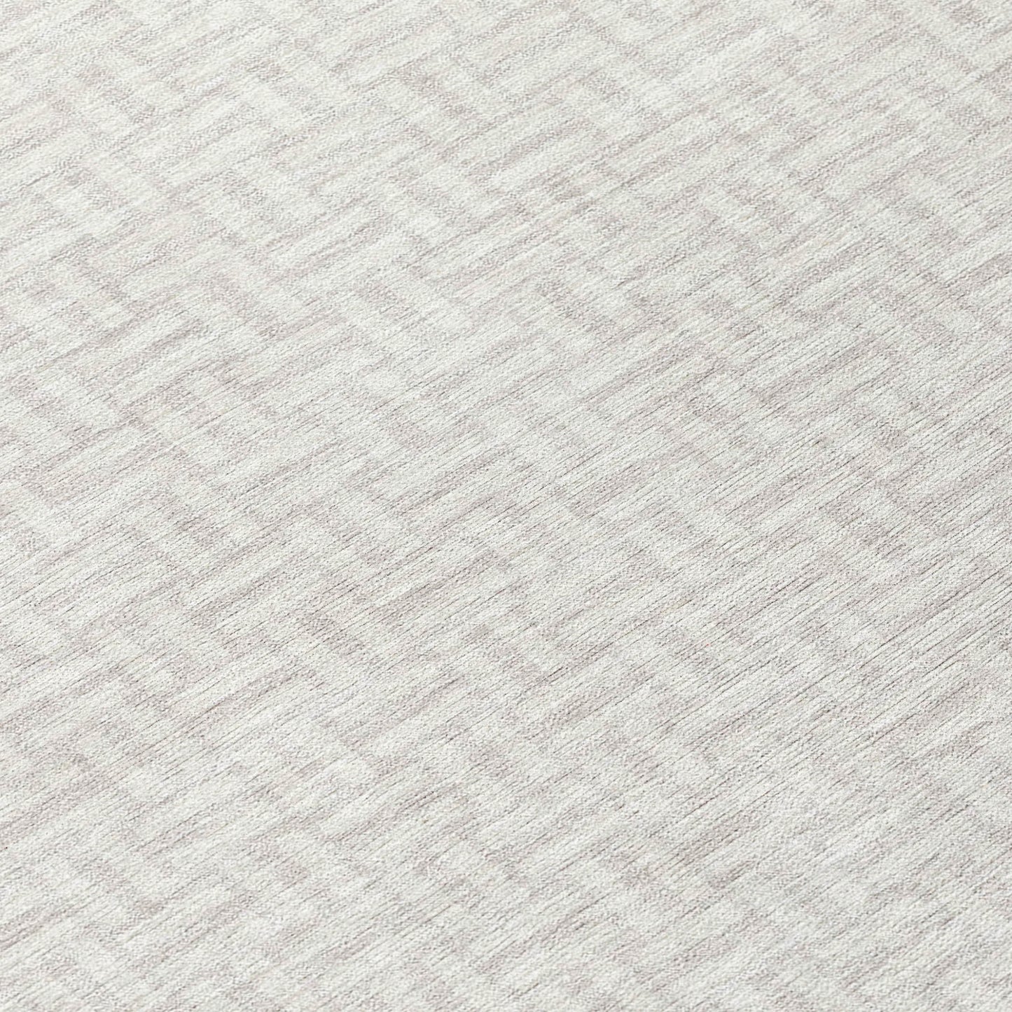 Tabselect Home Line 8' Ivory And Silver Round Geometric Washable Indoor Outdoor Area Rug