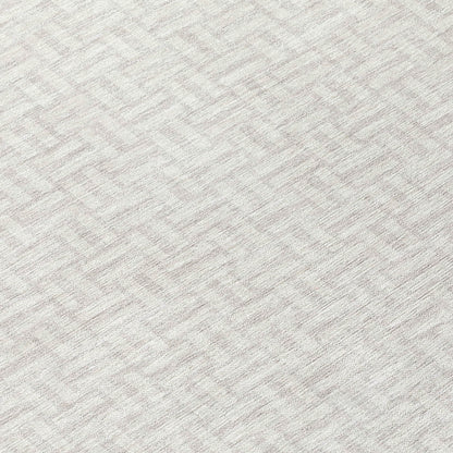 Tabselect Home Line 8' Ivory And Silver Round Geometric Washable Indoor Outdoor Area Rug