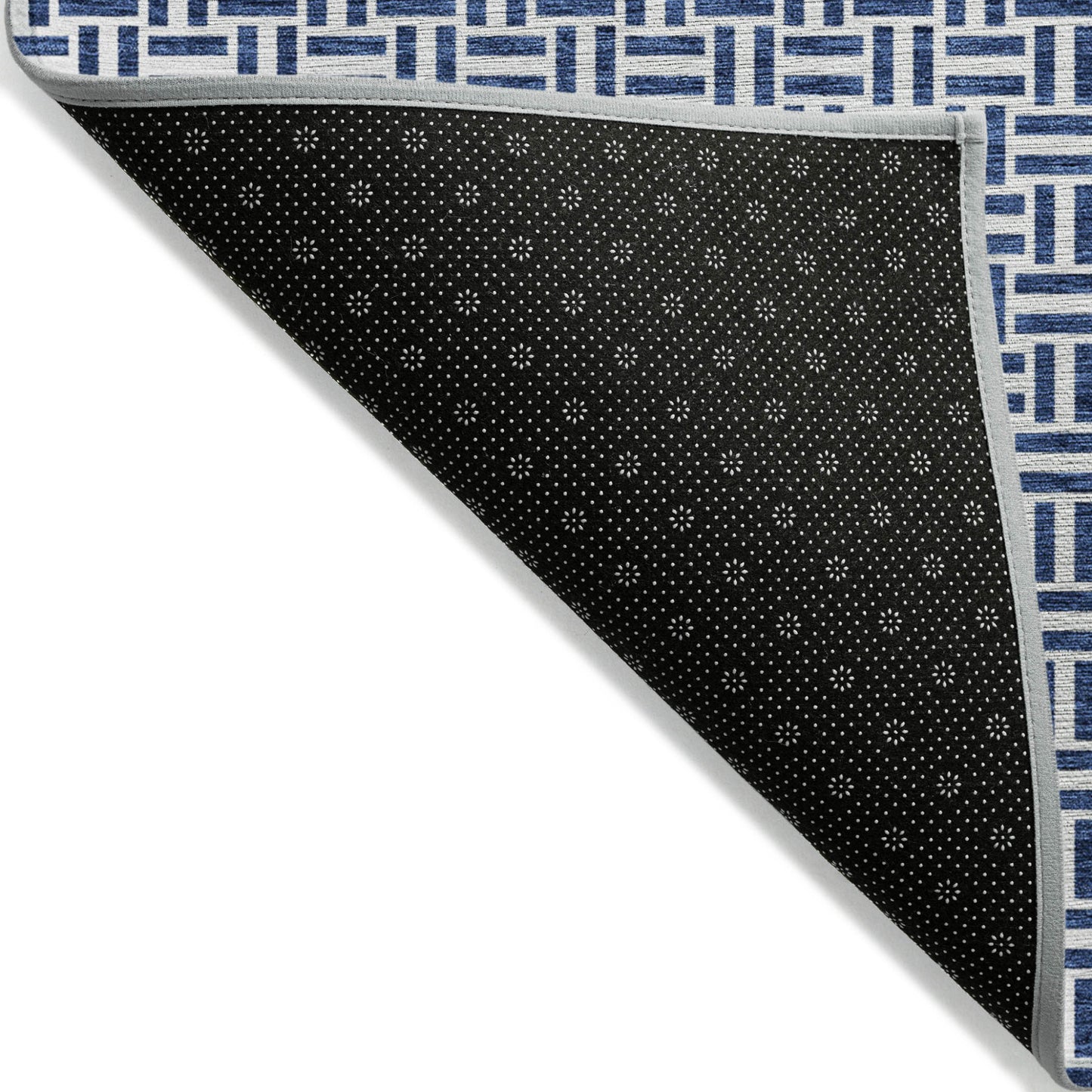Tabselect Home Line 5' X 8' Navy Blue And Gray Geometric Washable Indoor Outdoor Area Rug