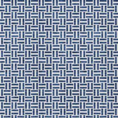 Tabselect Home Line 5' X 8' Navy Blue And Gray Geometric Washable Indoor Outdoor Area Rug