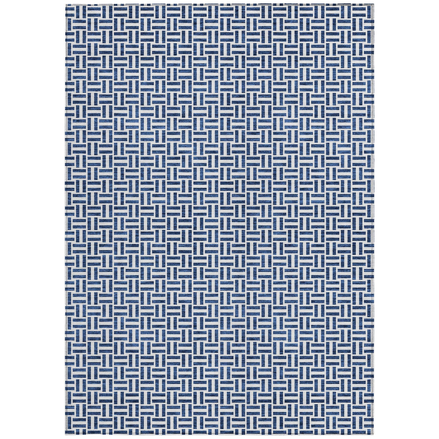 Tabselect Home Line 8' X 10' Navy Blue And Gray Geometric Washable Indoor Outdoor Area Rug