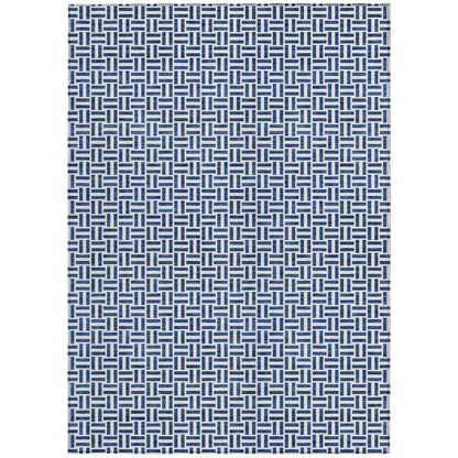 Tabselect Home Line 8' X 10' Navy Blue And Gray Geometric Washable Indoor Outdoor Area Rug