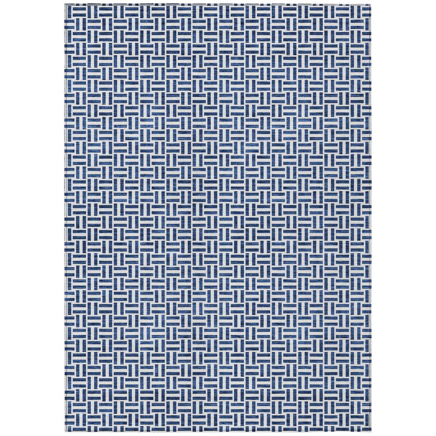 Tabselect Home Line 8' X 10' Navy Blue And Gray Geometric Washable Indoor Outdoor Area Rug