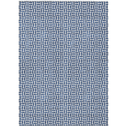 Tabselect Home Line 8' X 10' Navy Blue And Gray Geometric Washable Indoor Outdoor Area Rug