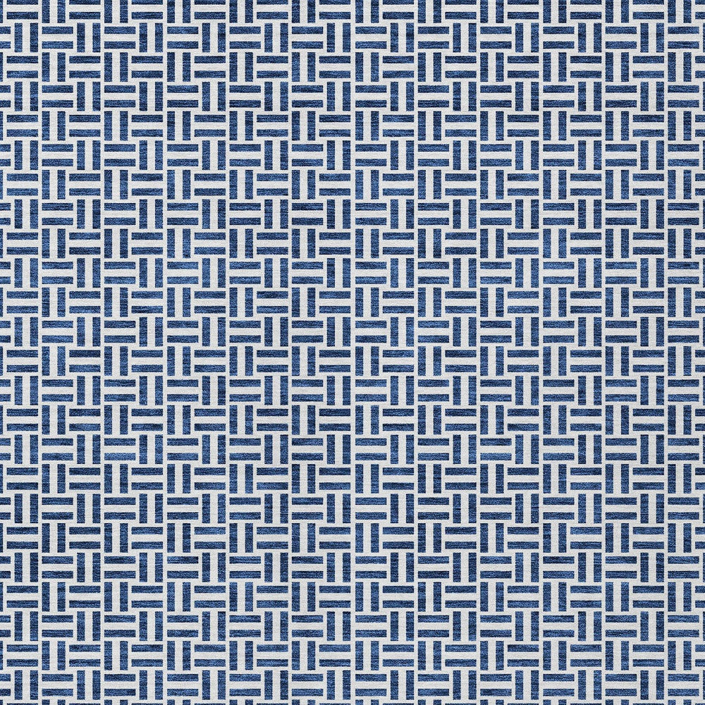 Tabselect Home Line 8' X 10' Navy Blue And Gray Geometric Washable Indoor Outdoor Area Rug