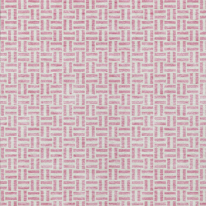 Tabselect Home Line 5' X 8' Pink And Silver Geometric Washable Indoor Outdoor Area Rug