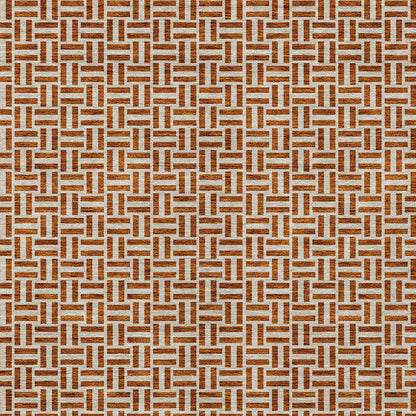 Tabselect Home Line 8' X 10' Copper And Beige Geometric Washable Indoor Outdoor Area Rug