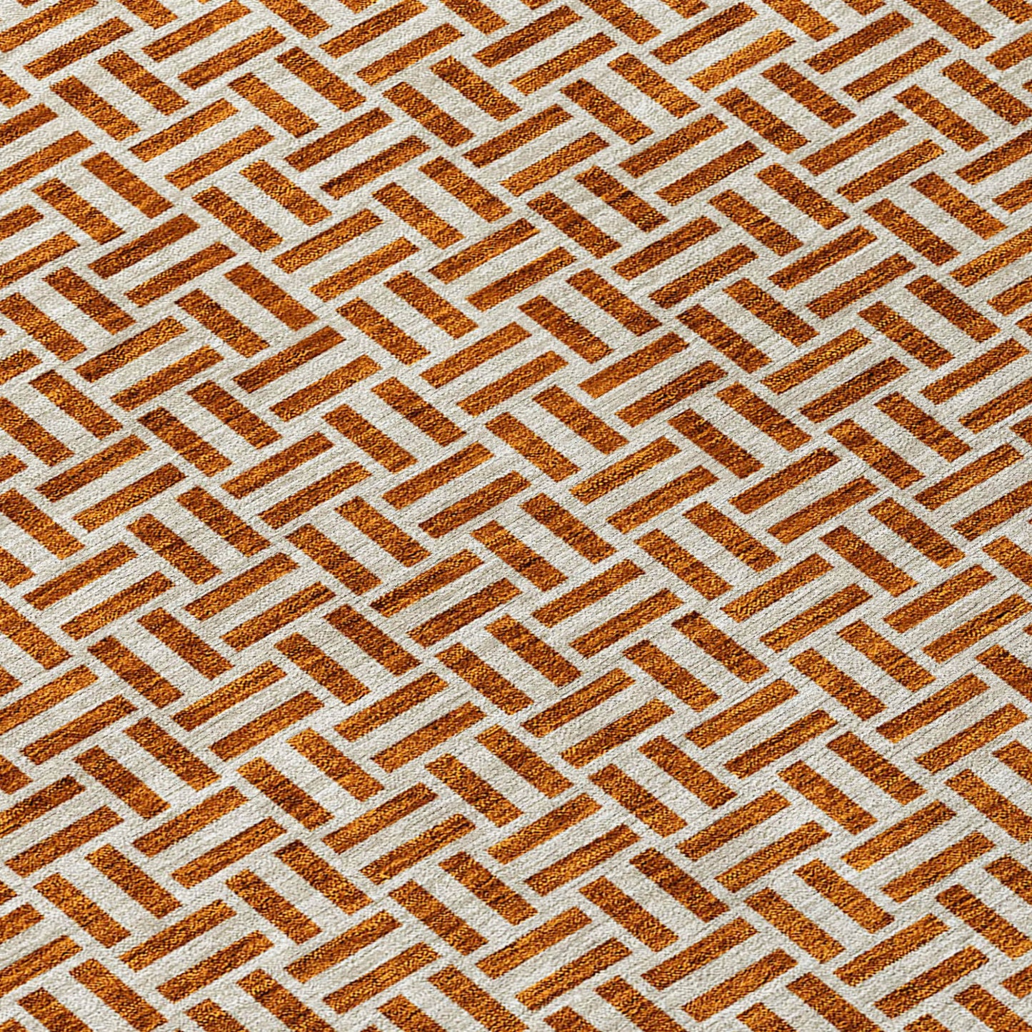 Tabselect Home Line 8' X 10' Copper And Beige Geometric Washable Indoor Outdoor Area Rug