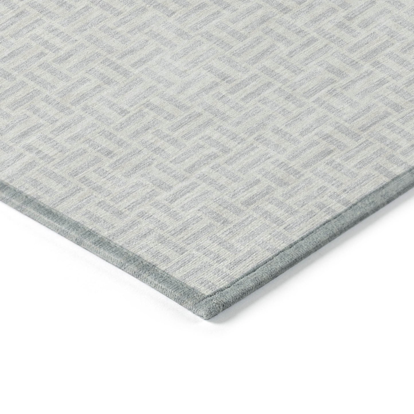Tabselect Home Line 8' X 10' Silver And Gray Geometric Washable Indoor Outdoor Area Rug