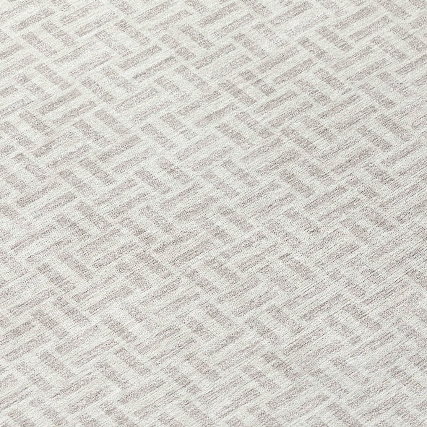 Tabselect Home Line 8' Taupe And Silver Round Geometric Washable Indoor Outdoor Area Rug
