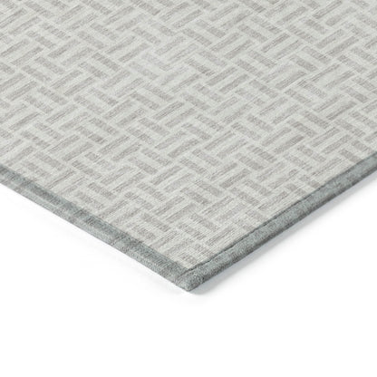 Tabselect Home Line 8' X 10' Taupe And Silver Geometric Washable Indoor Outdoor Area Rug