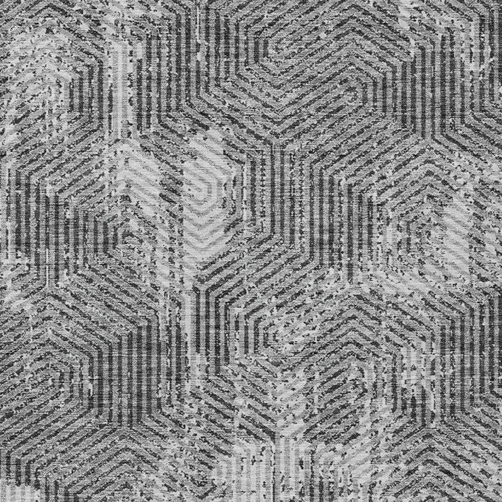 Tabselect Home Line 5' X 8' Gray And Charcoal Geometric Washable Indoor Outdoor Area Rug