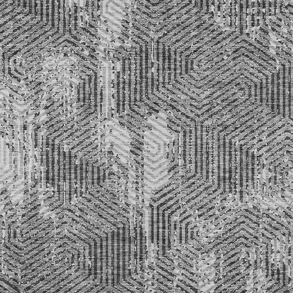 Tabselect Home Line 8' X 10' Gray And Charcoal Geometric Washable Indoor Outdoor Area Rug