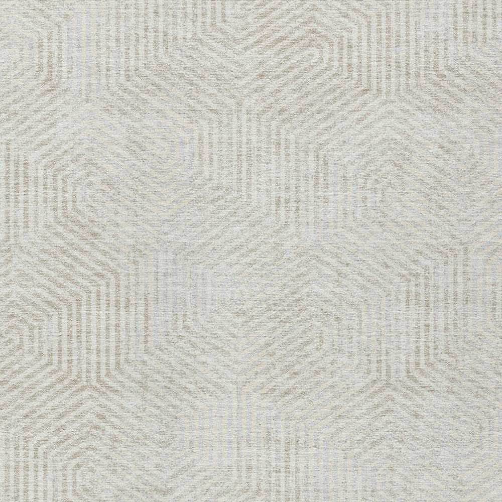 Tabselect Home Line 5' X 8' Ivory And Gray Geometric Washable Indoor Outdoor Area Rug