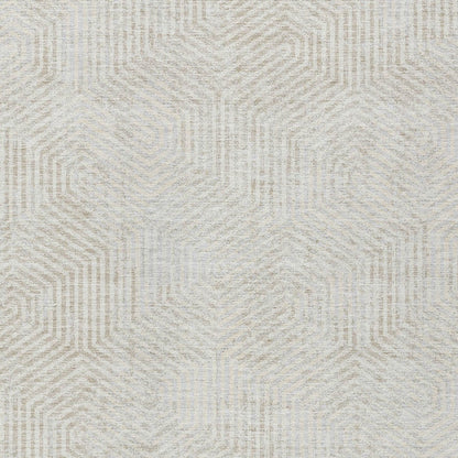 Tabselect Home Line 5' X 8' Ivory And Gray Geometric Washable Indoor Outdoor Area Rug