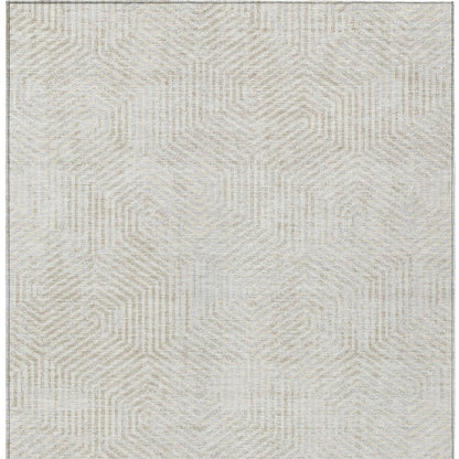 Tabselect Home Line 8' X 10' Ivory And Gray Geometric Washable Indoor Outdoor Area Rug