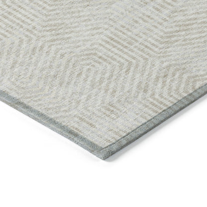 Tabselect Home Line 8' X 10' Ivory And Gray Geometric Washable Indoor Outdoor Area Rug