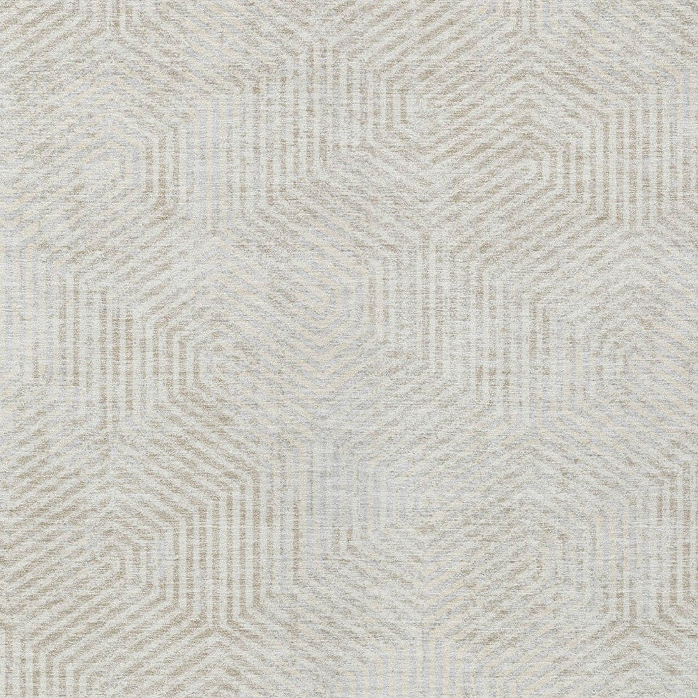 Tabselect Home Line 8' X 10' Ivory And Gray Geometric Washable Indoor Outdoor Area Rug