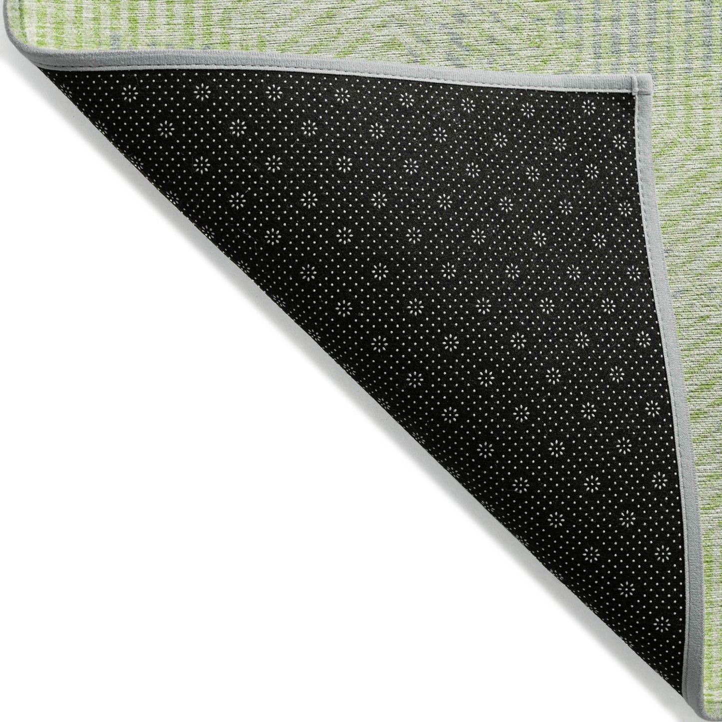 Tabselect Home Line 5' X 8' Lime Green Gray And Ivory Geometric Washable Indoor Outdoor Area Rug