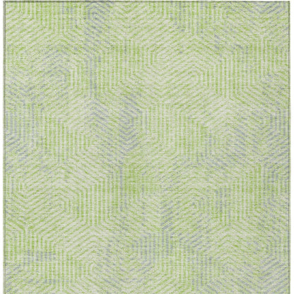 Tabselect Home Line 8' X 10' Lime Green Gray And Ivory Geometric Washable Indoor Outdoor Area Rug