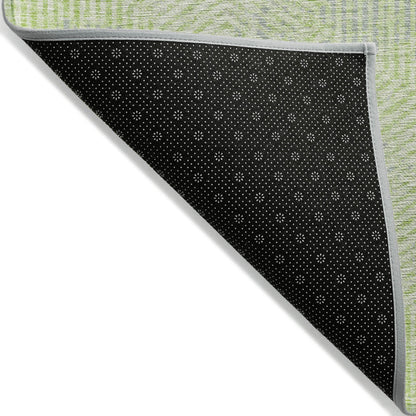 Tabselect Home Line 8' X 10' Lime Green Gray And Ivory Geometric Washable Indoor Outdoor Area Rug