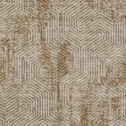 Tabselect Home Line 5' X 8' Brown And Beige Geometric Washable Indoor Outdoor Area Rug