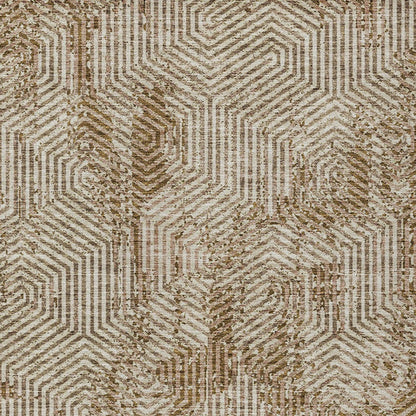 Tabselect Home Line 8' X 10' Brown And Beige Geometric Washable Indoor Outdoor Area Rug